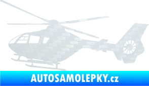 Samolepka Vrtulník 006 levá helikoptéra 3D karbon bílý