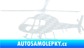 Samolepka Vrtulník 007 levá helikoptéra 3D karbon bílý