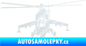 Samolepka Vrtulník 009 levá helikoptéra 3D karbon bílý