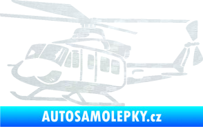 Samolepka Vrtulník 010 levá helikoptéra 3D karbon bílý