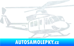 Samolepka Vrtulník 010 pravá helikoptéra 3D karbon bílý