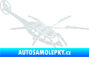 Samolepka Vrtulník 011 pravá helikoptéra 3D karbon bílý