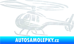 Samolepka Vrtulník 012 levá helikoptéra 3D karbon bílý