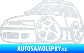 Samolepka VW Passat b6 karikatura levá 3D karbon bílý