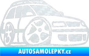 Samolepka VW Passat b6 karikatura pravá 3D karbon bílý