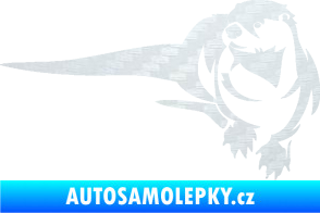 Samolepka Vydra 001 levá 3D karbon bílý