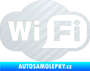Samolepka Wifi 001 3D karbon bílý