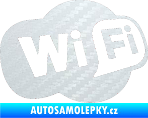 Samolepka Wifi 002 3D karbon bílý