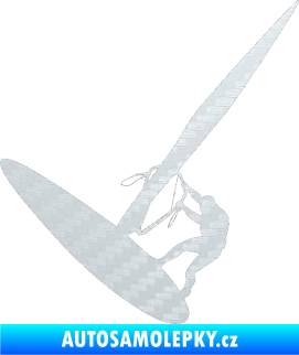 Samolepka Windsurfing 002 levá 3D karbon bílý