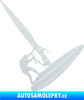 Samolepka Windsurfing 002 pravá 3D karbon bílý