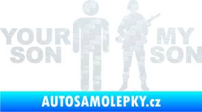 Samolepka Your son my son 3D karbon bílý