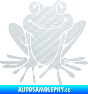 Samolepka Žába 008 pravá 3D karbon bílý