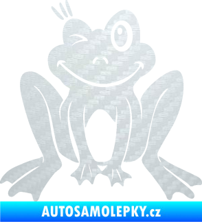 Samolepka Žába 010 levá mrkající 3D karbon bílý