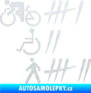 Samolepka Zářezy 001 levá 3D karbon bílý