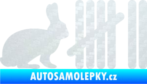 Samolepka Zářezy 003 zajíc 3D karbon bílý