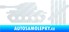 Samolepka Zářezy 008 tank 3D karbon bílý