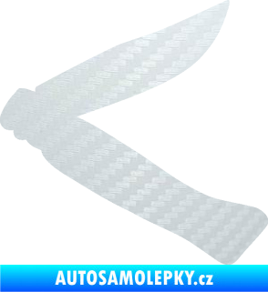 Samolepka Zavírací nůž 001 pravá 3D karbon bílý