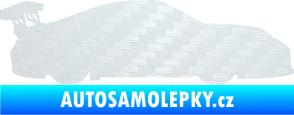 Samolepka Závodní auto 001 pravá 3D karbon bílý