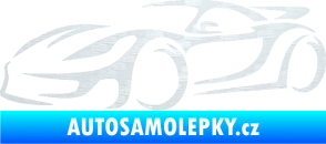 Samolepka Závodní auto 002 levá 3D karbon bílý