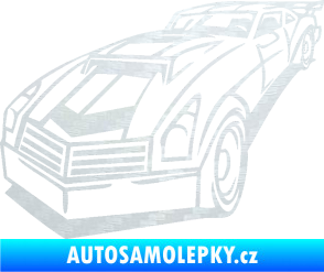 Samolepka Závodní auto 003 levá 3D karbon bílý