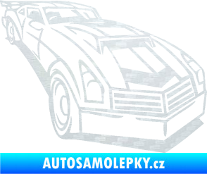 Samolepka Závodní auto 003 pravá 3D karbon bílý