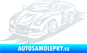 Samolepka Závodní auto 006 levá 3D karbon bílý