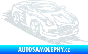 Samolepka Závodní auto 006 pravá 3D karbon bílý