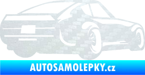 Samolepka Závodní auto 009 pravá 3D karbon bílý