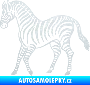 Samolepka Zebra 002 levá 3D karbon bílý