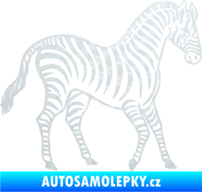 Samolepka Zebra 002 pravá 3D karbon bílý