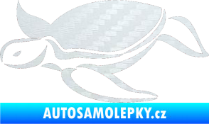 Samolepka Želva 002 levá 3D karbon bílý