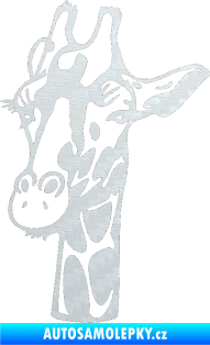 Samolepka Žirafa 001 levá 3D karbon bílý