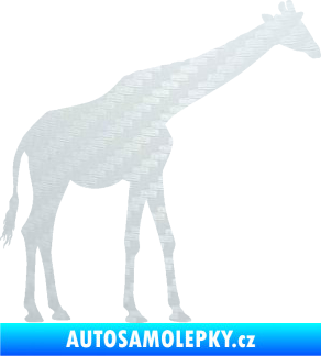 Samolepka Žirafa 002 pravá 3D karbon bílý