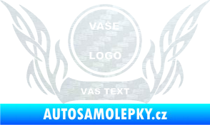 Samolepka Znak Tetování 002 3D karbon bílý