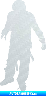 Samolepka Zombie 001 levá 3D karbon bílý