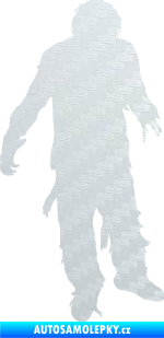 Samolepka Zombie 001 pravá 3D karbon bílý