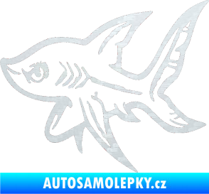 Samolepka Žralok 001 levá 3D karbon bilý