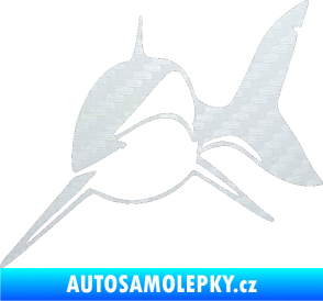 Samolepka Žralok 004 levá 3D karbon bílý
