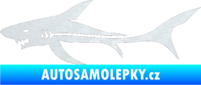 Samolepka Žralok 006 levá 3D karbon bílý