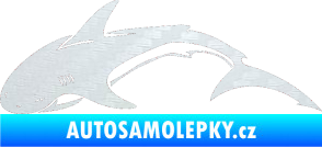 Samolepka Žralok 007 levá 3D karbon bílý