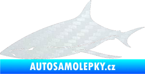 Samolepka Žralok 008 levá 3D karbon bílý