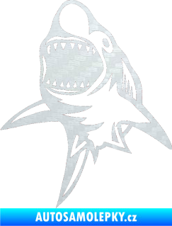 Samolepka Žralok 011 levá 3D karbon bílý
