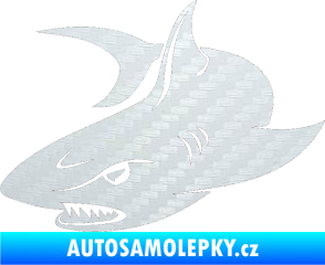 Samolepka Žralok 012 levá 3D karbon bílý