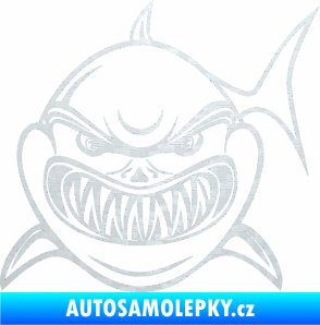 Samolepka Žralok 014 levá 3D karbon bílý