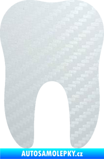 Samolepka Zub 001 stolička 3D karbon bílý
