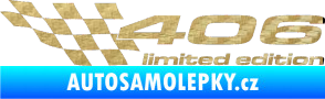 Samolepka 406 limited edition levá 3D karbon zlatý