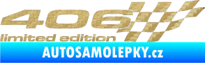 Samolepka 406 limited edition pravá 3D karbon zlatý