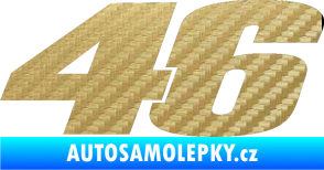 Samolepka 46 Valentino Rossi jednobarevná 3D karbon zlatý
