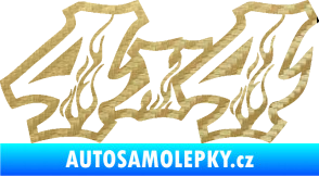 Samolepka 4x4 varianta 021 3D karbon zlatý