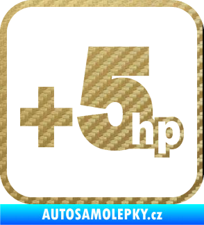 Samolepka +5hp 002 3D karbon zlatý